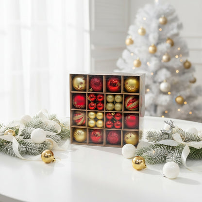 Classic Red & Gold Christmas Ornament Collection - Premium Shatterproof Holiday Ball Ornaments