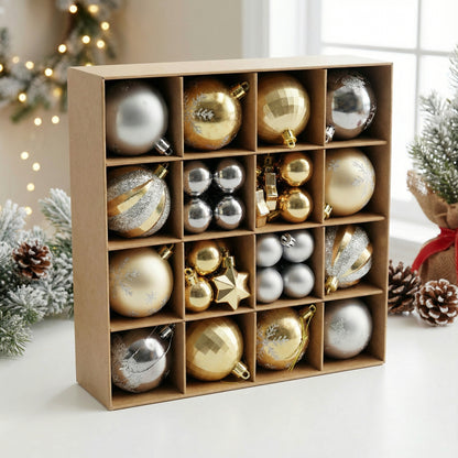 Elegant Gold & Silver Christmas Ornament Collection