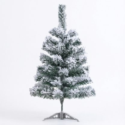 3 Ft Green Artificial Christmas Tree, Snow Flocked Xmas Tree - 1