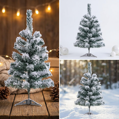 3 Ft Green Artificial Christmas Tree, Snow Flocked Xmas Tree - 3