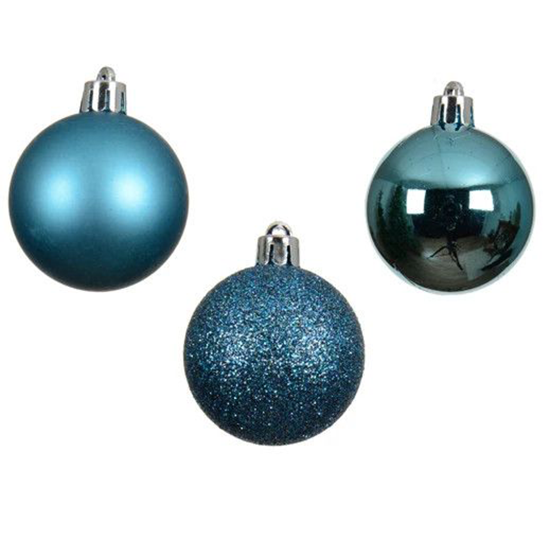 Blue Christmas Ornament Set – 12-Piece Shatterproof Baubles