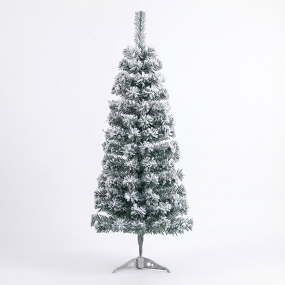 4 Ft Green Artificial Christmas Tree, Snow Flocked Xmas Tree - 1