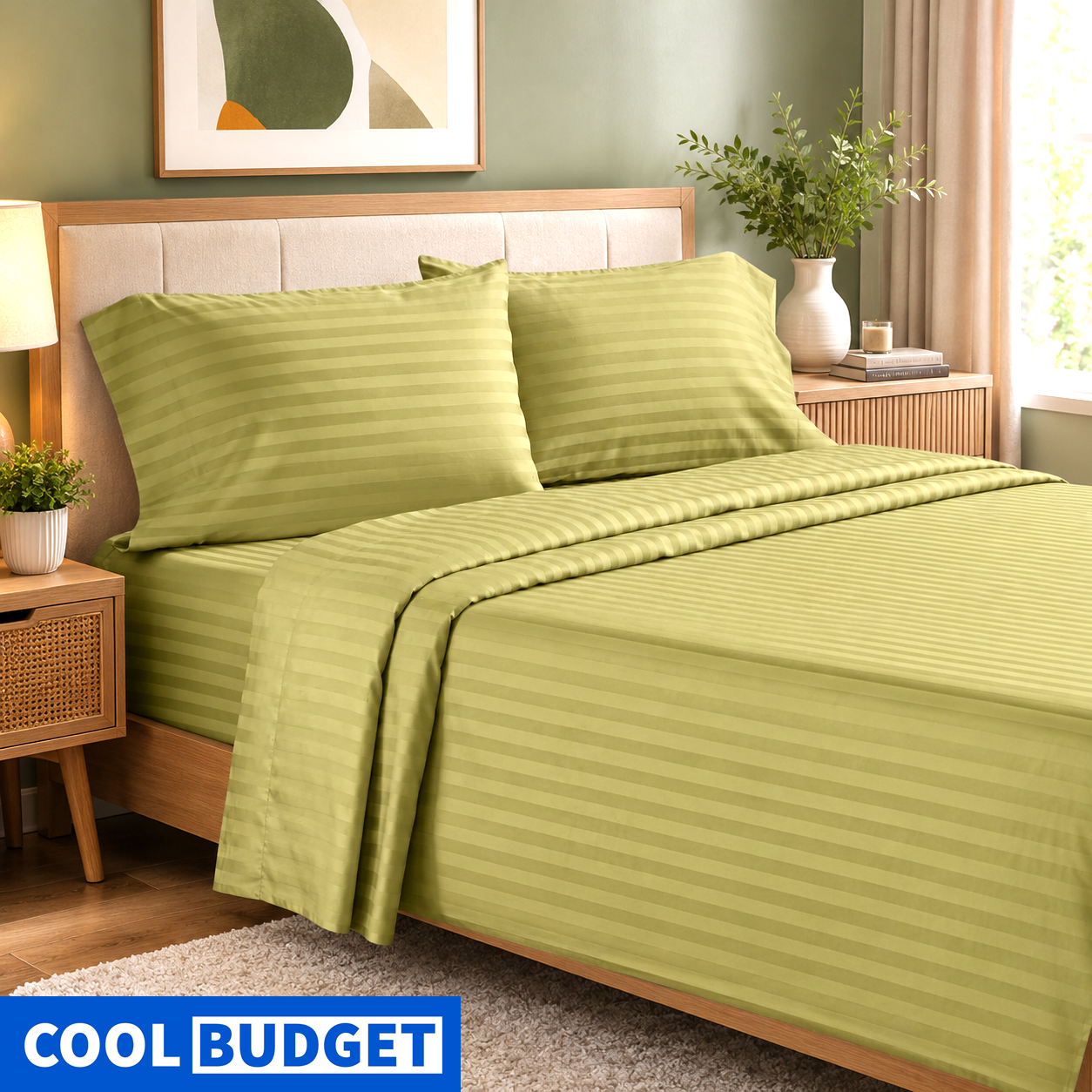 High Quality Egyptian Cotton Bedsheet 3-Piece Set (Random Colors)