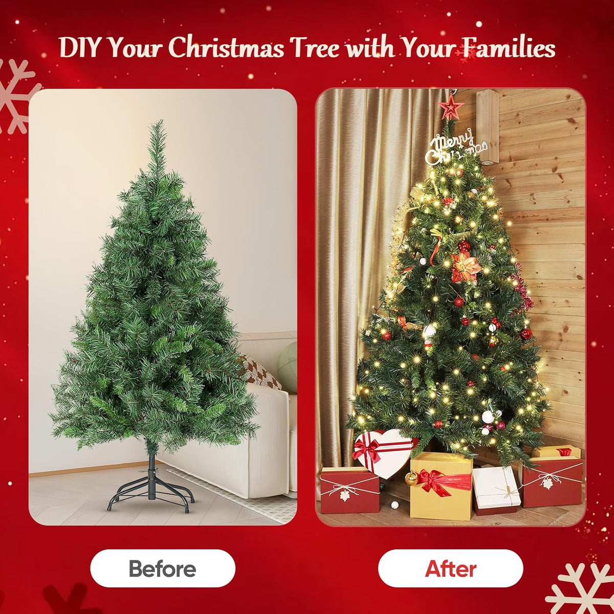 4ft Artificial Green Color Christmas Tree – Steel Stand – Christmas Decoration - 3