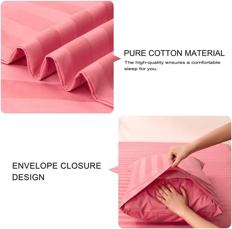 Premium Egyptian Cotton Striped Fitted Bed Sheets | Soft, Stylish and Comfortable | Multi Colours - Free Delivery