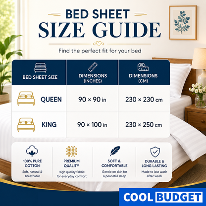 Egyptian Cotton Bedsheet 3-Piece Set – Multi Pack Offer (Random Colors)