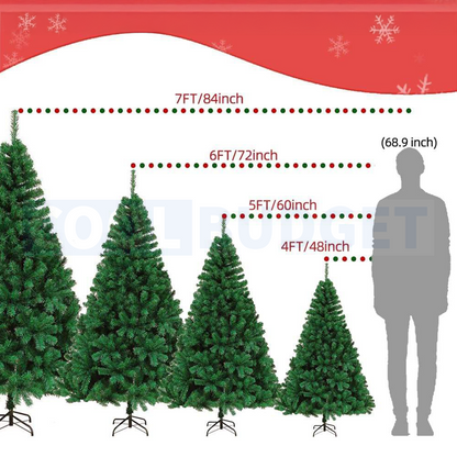 5ft Artificial Green Color Christmas Tree – Steel Stand - 4