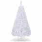 5ft White Christmas Tree, Artificial Hinged Christmas Tree, Folding Metal Stand, Indoor Outdoor Xmas Decoration Tree for Home Office Party, Easy Setup - 1