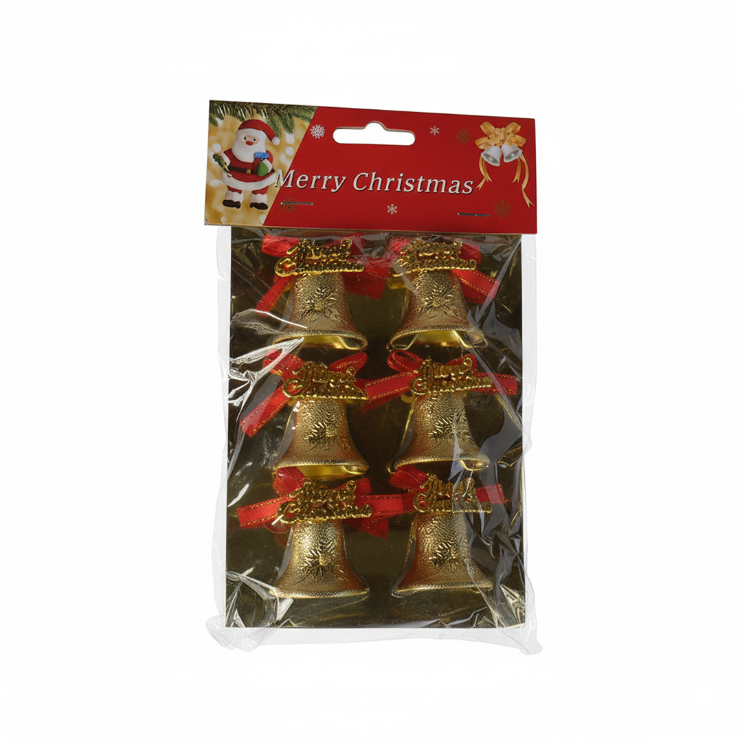6 Bells Christmas Tree Hanging Gold Bells Ornament - 1