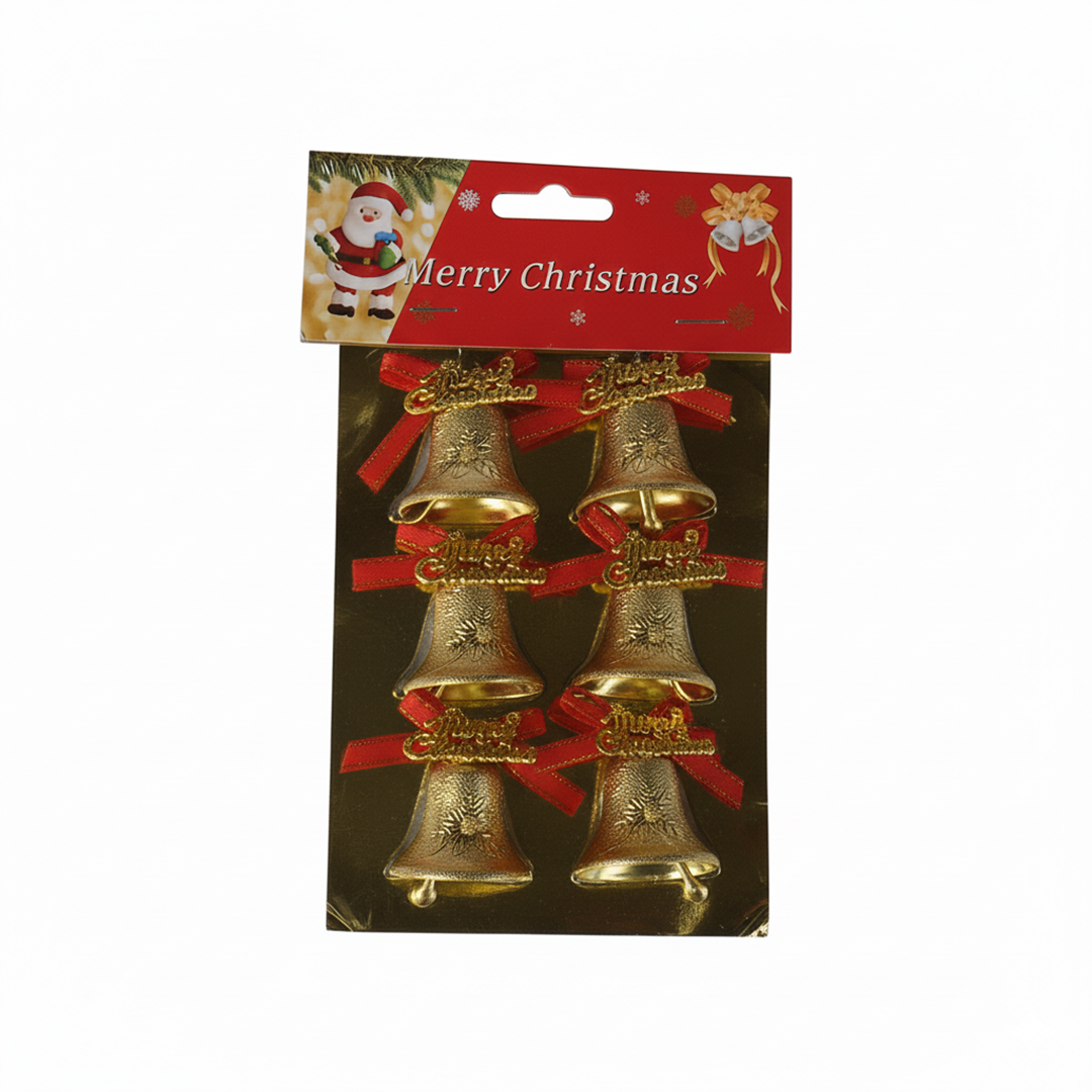 6 Bells Christmas Tree Hanging Gold Bells Ornament - 2