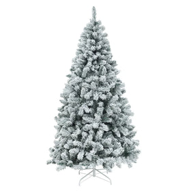 6 Ft Green Artificial Christmas Tree, Snow Flocked Xmas Tree - 1