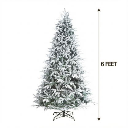 6 Ft Premium Harmony Artificial Indoor Christmas Tree - Flocked / Frosted - 2