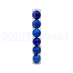 6 Pcs Blue Color Christmas Baubles – Shatterproof Tree Decorations (7.5 cm)