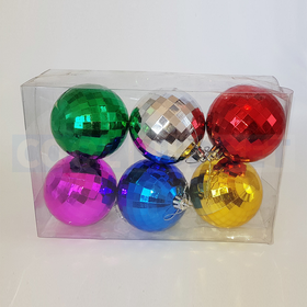 6 Pcs Decorative Multicolor Christmas Balls – Tree Hanging Ornaments Xmas Decor (4 cm) - 1