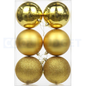 6 Pcs Gold Color Big Ball Ornaments (Pack of 6 with 3 Different Patterns) – Tree Balls with Hanging Loop for Xmas Tree Holiday (4.5 cm) - 1