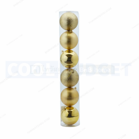 6 Pcs Gold Color Christmas Baubles – Shatterproof Dark Grey Tree Decorations (6.5 cm) - 1