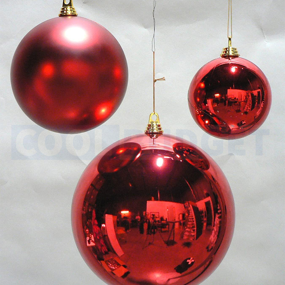 6 Pcs Red Big Ball Ornaments (Pack of 6 with 3 Different Patterns) – Tree Balls with Hanging Loop for Xmas Tree Holiday (3.5 cm) - 2