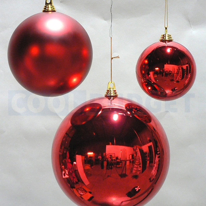 6 Pcs Red Big Ball Ornaments (Pack of 6 with 3 Different Patterns) – Tree Balls with Hanging Loop for Xmas Tree Holiday (3.5 cm) - 2
