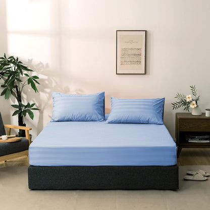 Premium Egyptian Cotton Striped Fitted Bed Sheets | Soft, Stylish and Comfortable | Multi Colours - Free Delivery