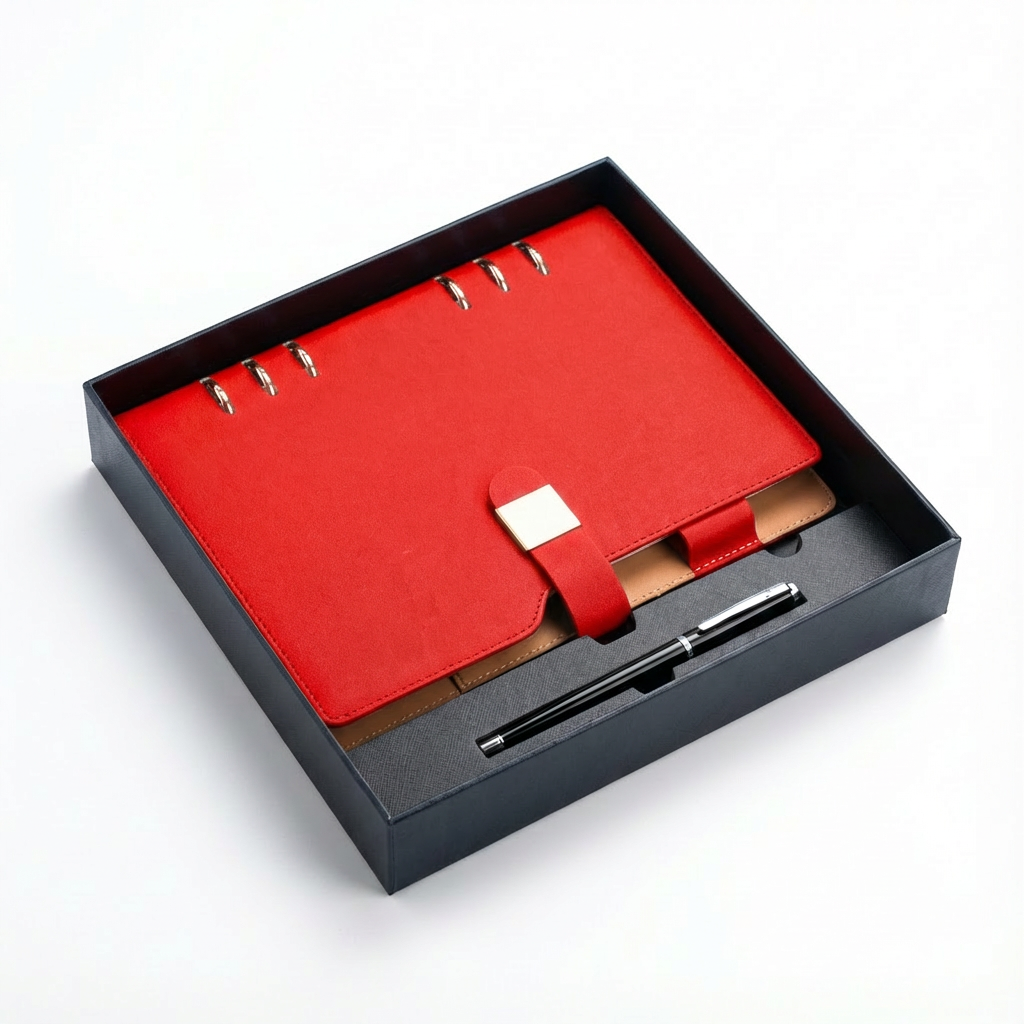 Premium Ring Binder Planner with Pen – Executive Blue Organizer Set with Box