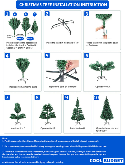 Christmas Tree (Green / White) | 3 - 8 Ft