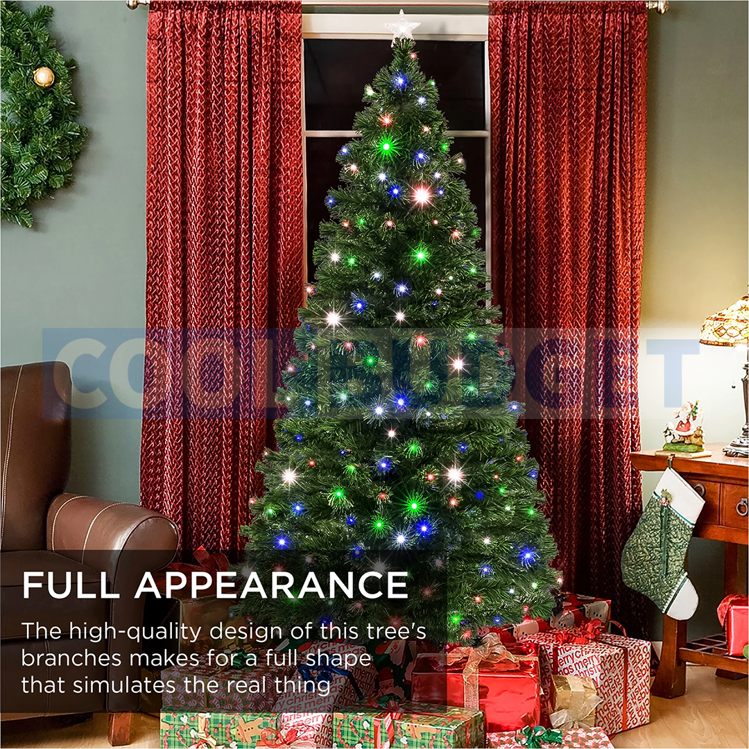 6ft Artificial Prelit Fiber Optic Christmas XMAS Tree Slim with Lights Clearance - 3