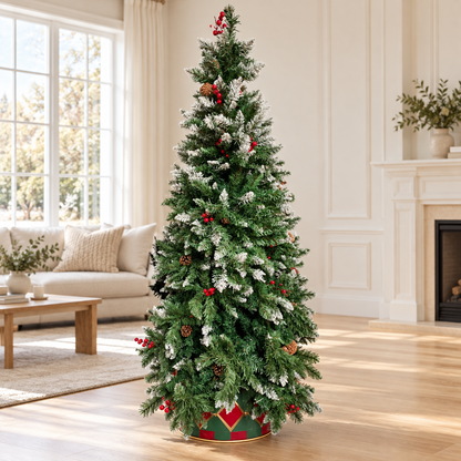 6ft Frosted Green Christmas Tree with Red Berries – additional product view 3