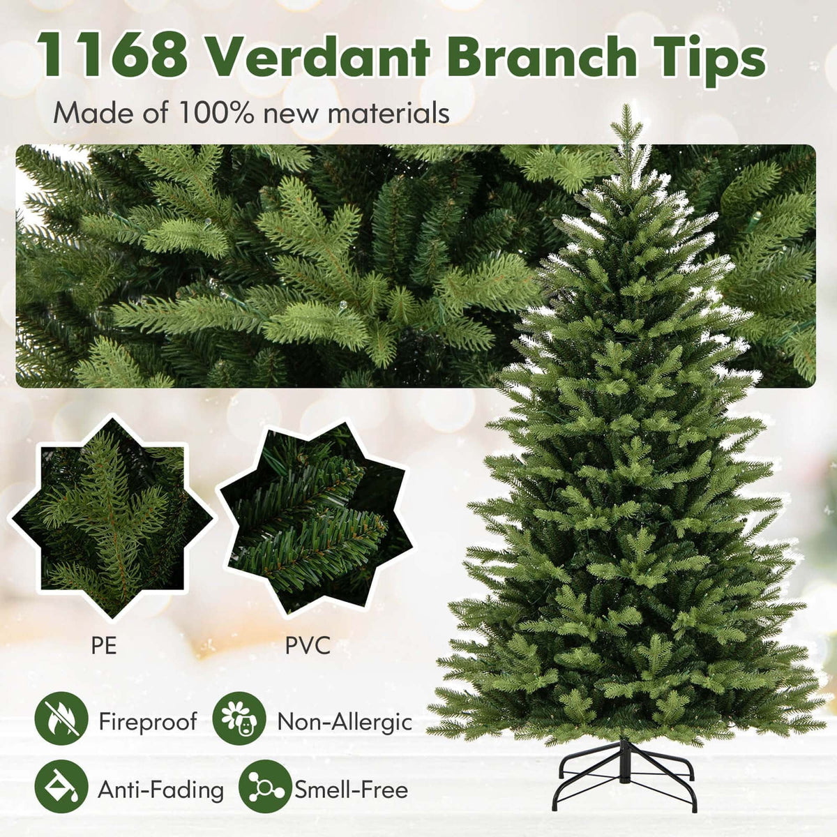 7 FT Costway Christmas Tree with LED Lights - 5
