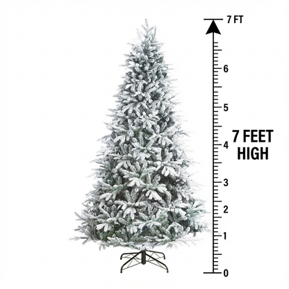 7 Ft Premium Harmony Artificial Indoor Christmas Tree - Flocked / Frosted - 2