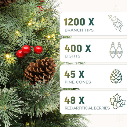 7 FT YITAHOME 7 Prelit Carolina Pine Christmas Tree with Remote, Artificial Green Hinged Christmas Tree with Mixed Tips, Pine Needles - 5