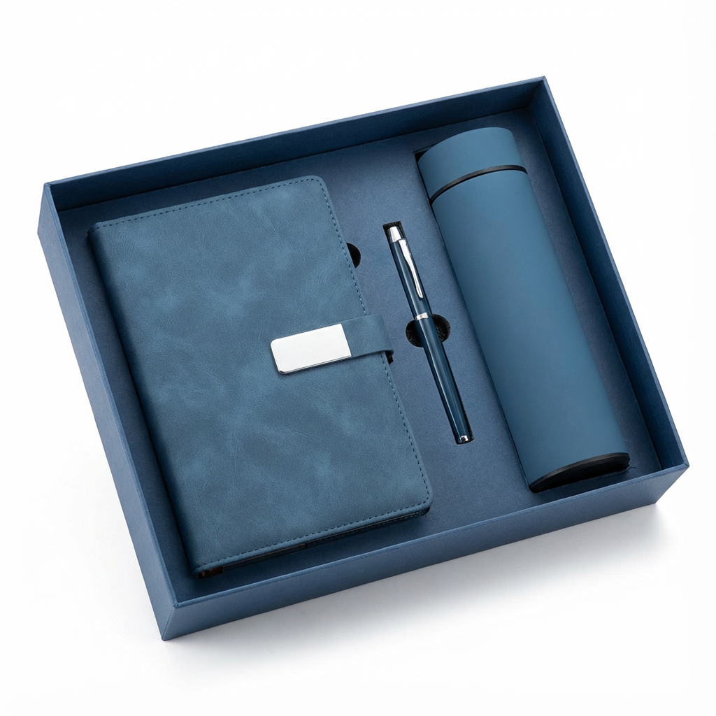 Premium Gift Set – Notebook, Pen & Smart Temperature Display Vacuum Insulated Stainless Steel Bottle