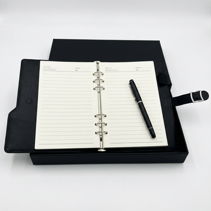 Premium Ring Binder Planner with Pen – Executive Blue Organizer Set with Box