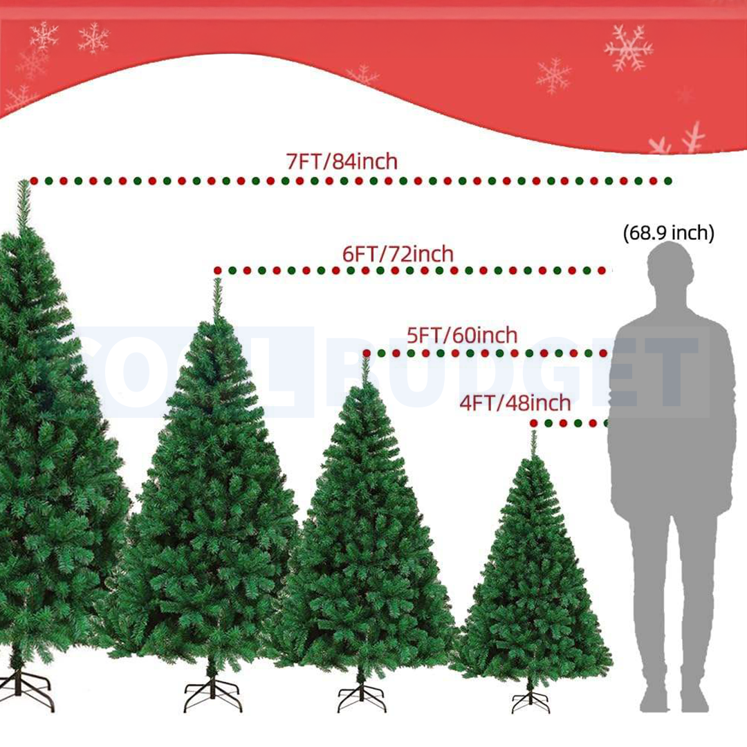 7ft Artificial Green Color Christmas Tree – Steel Stand – Christmas Decoration - 4