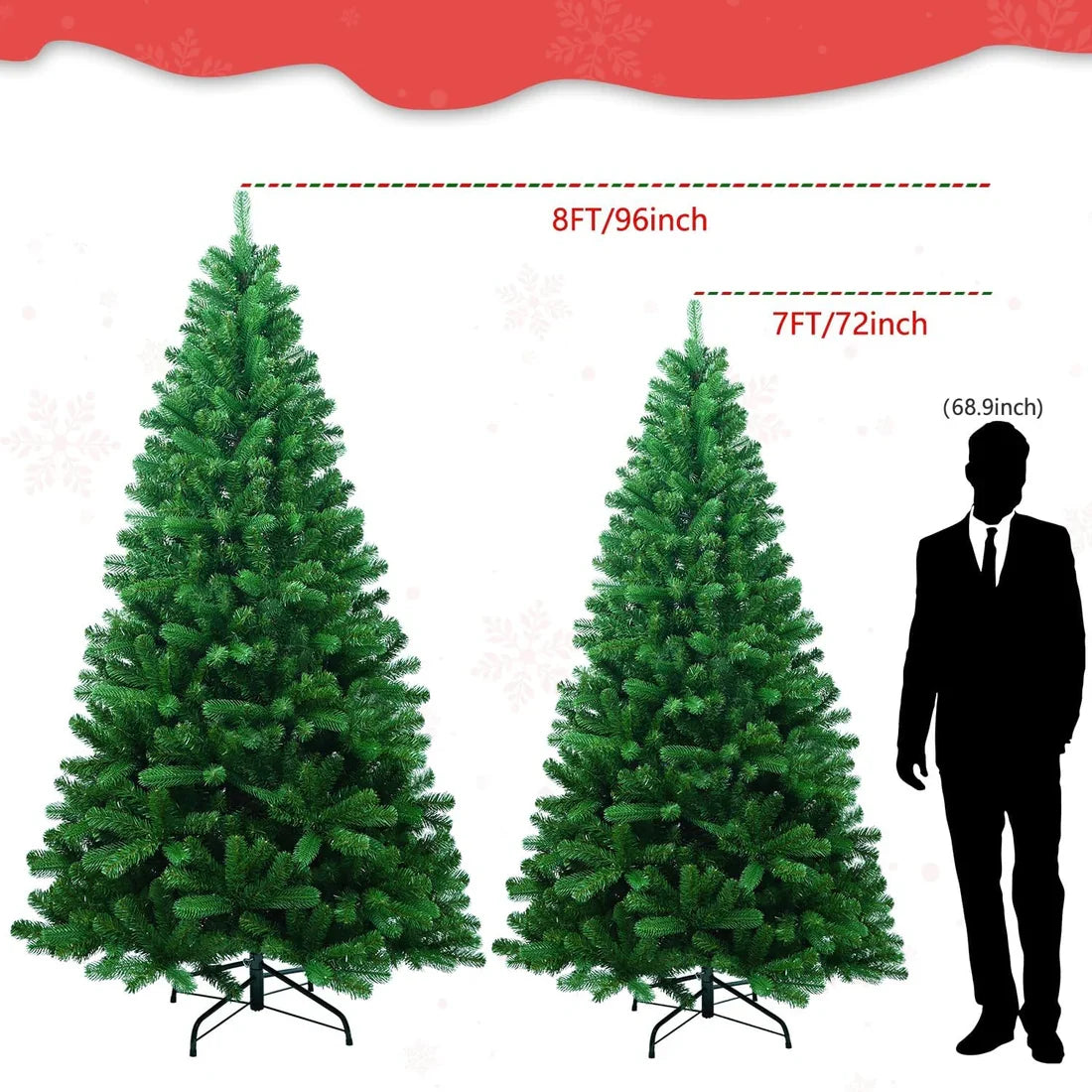 7ft Artificial Green Color Christmas Tree – Steel Stand – Christmas Decoration - 7