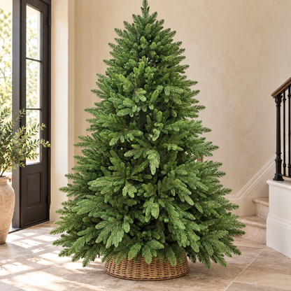 7ft Full Green Artificial Christmas Tree with Wicker Basket – additional product view 4