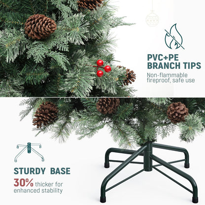 8 FT YITAHOME 7 Prelit Carolina Pine Christmas Tree with Remote, Artificial Green Hinged Christmas Tree with Mixed Tips, Pine Needles - 3