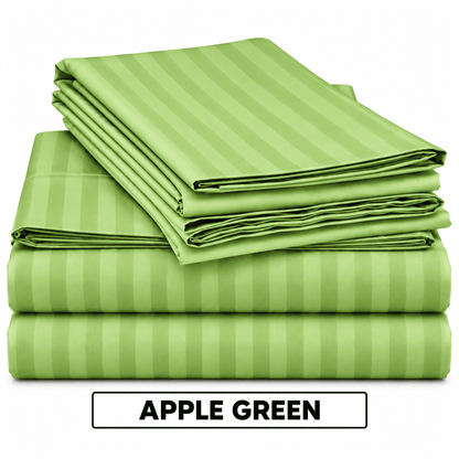 2 Pcs Offer Pack | Premium Egyptian Cotton Striped Bed Sheets | Soft, Stylish and Comfortable - Multi Colours - Free Delivery