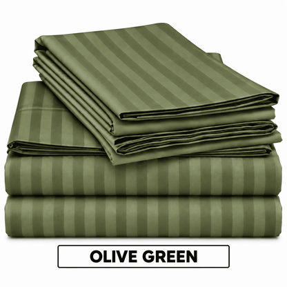 2 Pcs Offer Pack | Premium Egyptian Cotton Striped Bed Sheets | Soft, Stylish and Comfortable - Multi Colours - Free Delivery
