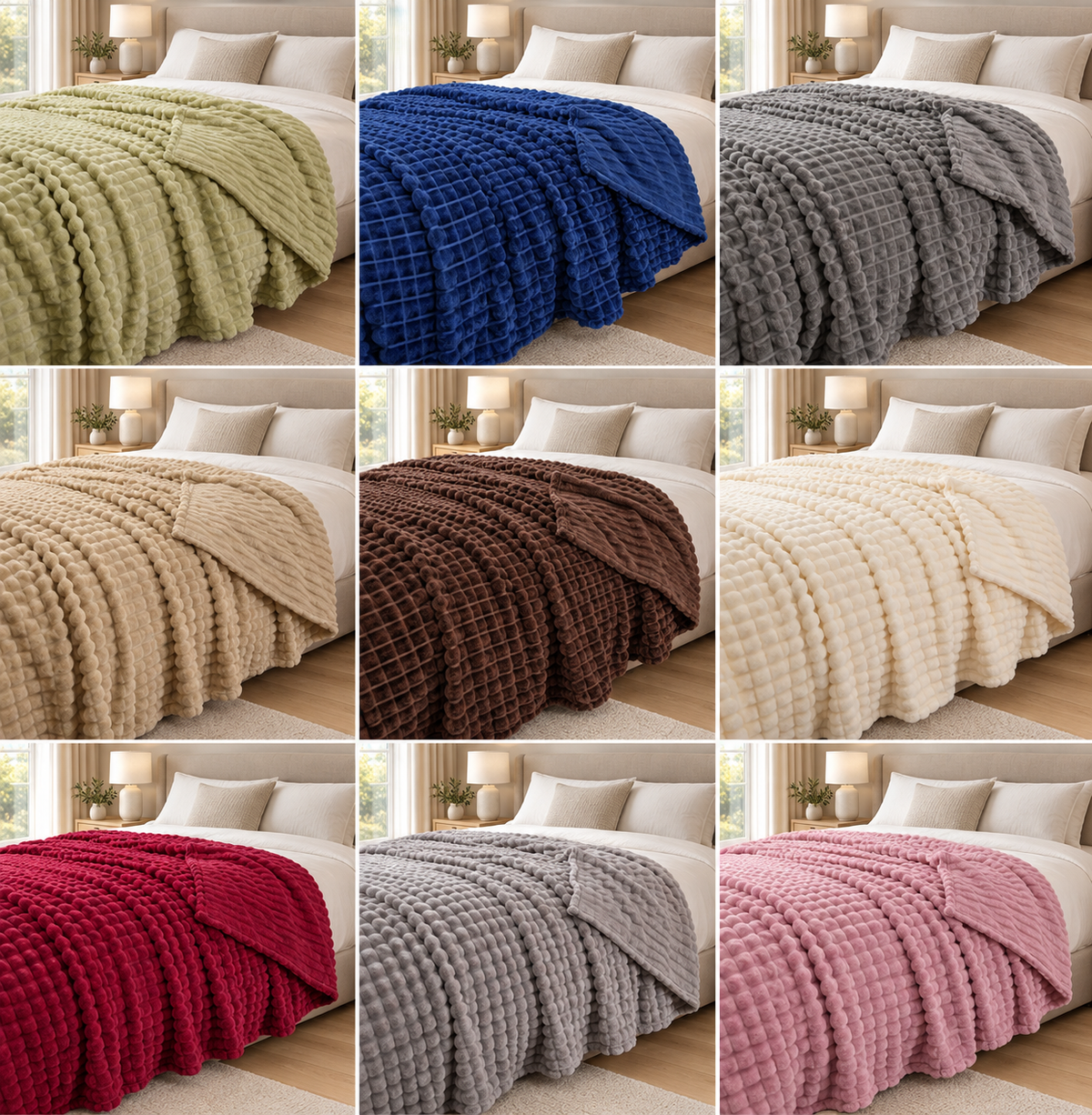Luxury Waffle Blanket 80x100 | 2 Pieces Promo Pack | Random Colors | Free Delivery