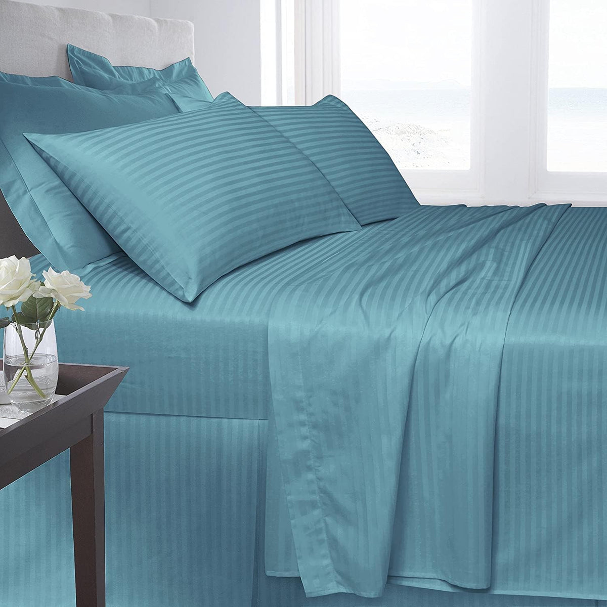 Hotel Grade Egyptian Cotton Striped Bed Sheets - Soft, Stylish and Comfortable | Free Delivery
