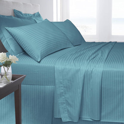 Hotel Grade Egyptian Cotton Striped Bed Sheets - Soft, Stylish and Comfortable | Free Delivery