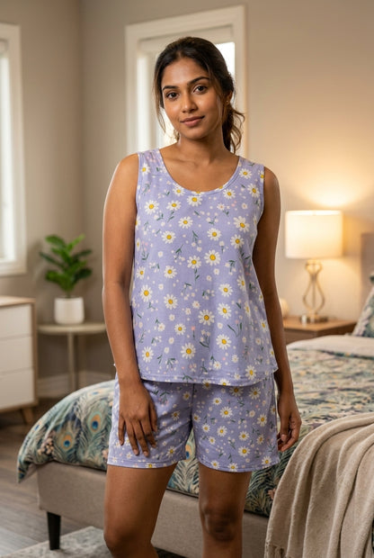 Cute Women's  Pijama Night Full Kit Set of Tank Tops and Shorts With Fully Comfortable Fabric (Copy)