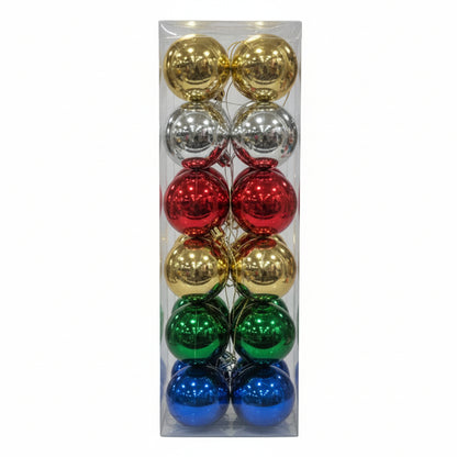 Multicolor Metallic Christmas Ornament Set - Shatterproof Ball Ornaments in Gold, Silver, Red, Green & Blue