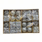Deluxe Silver Christmas Ornament Collection - Mixed Shapes Set with Balls, Bells, Gift Boxes