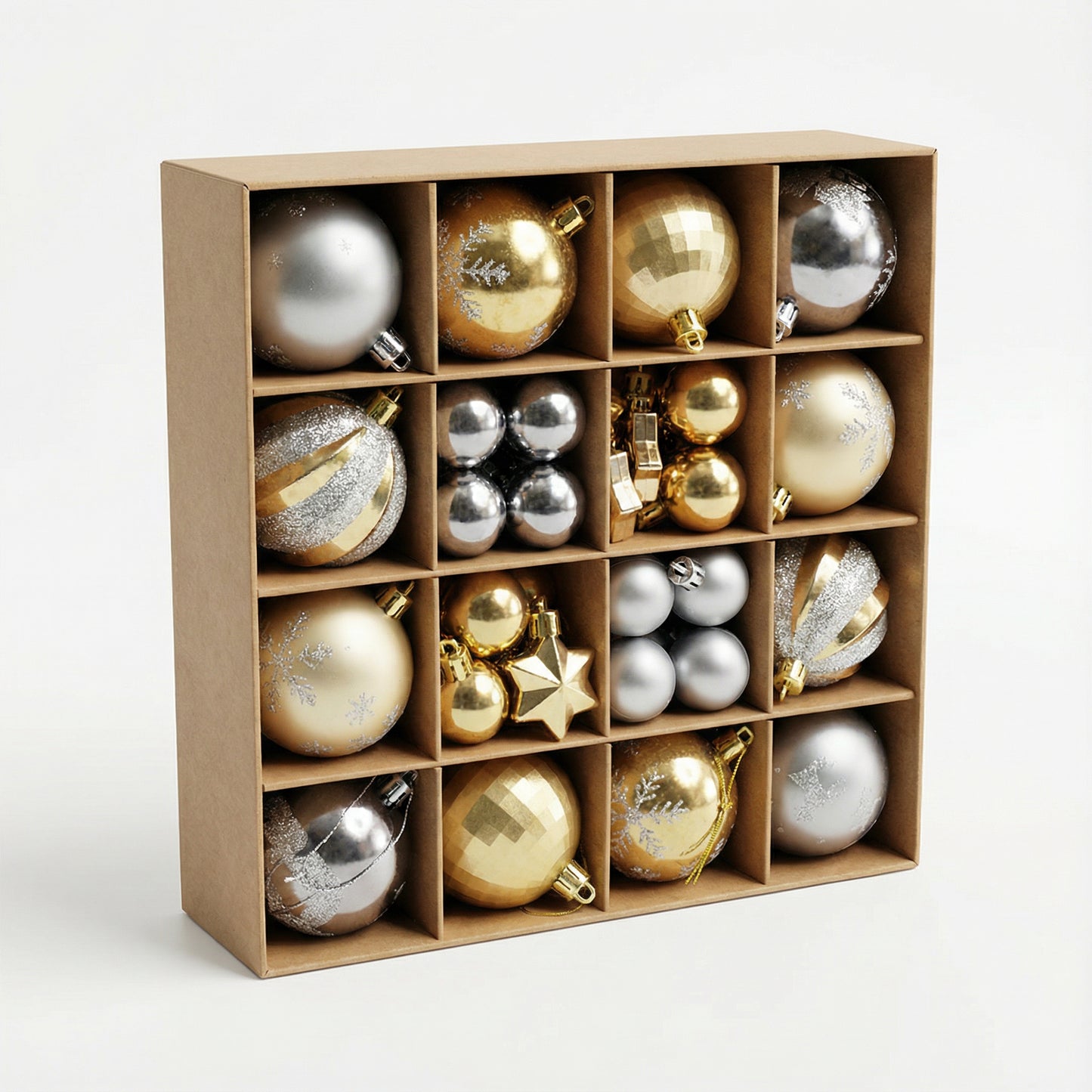 Elegant Gold & Silver Christmas Ornament Collection