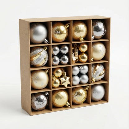 Elegant Gold & Silver Christmas Ornament Collection