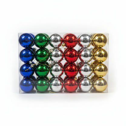 Christmas Ball Ornaments Set - Multi Color Metallic Collection (Blue, Green, Silver, Red & Gold)