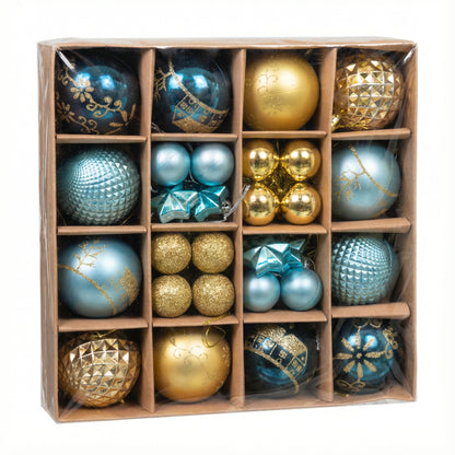 Luxe Teal & Gold Christmas Ornament Collection