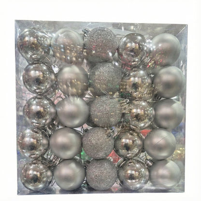 Elegant Silver & Grey Christmas Ornament Set - Premium Shatterproof Ball Ornaments