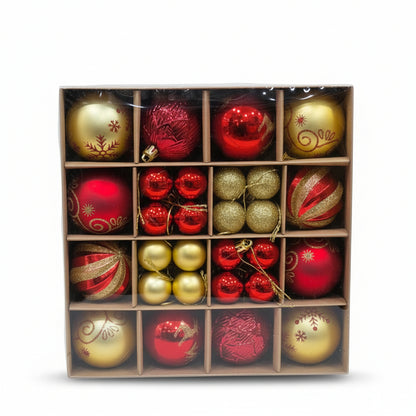 Classic Red & Gold Christmas Ornament Collection - Premium Shatterproof Holiday Ball Ornaments